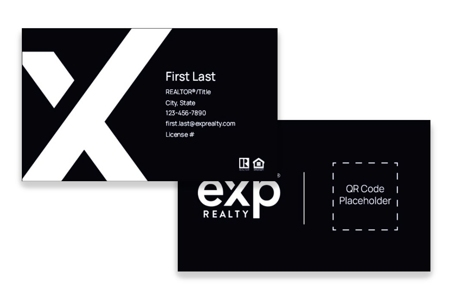 Black - QR Code - Large X - No Photo